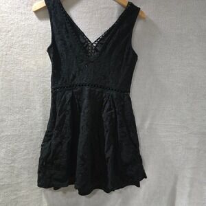 Charlotte Russe Womens Dress Black Lace Mini Size Large